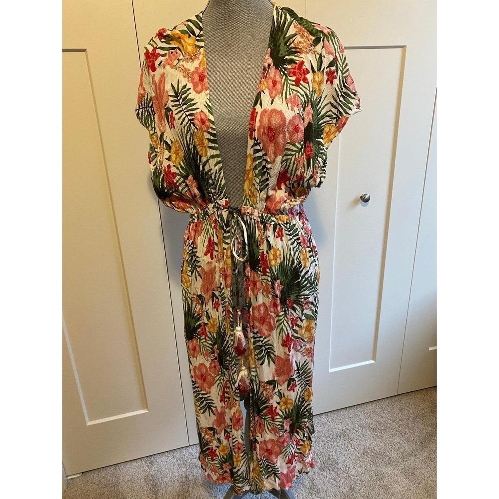Anna Cai Maxi Wrap Cardigan Coverup OSFM Kimono Festival Fairy Travel Beach s1
